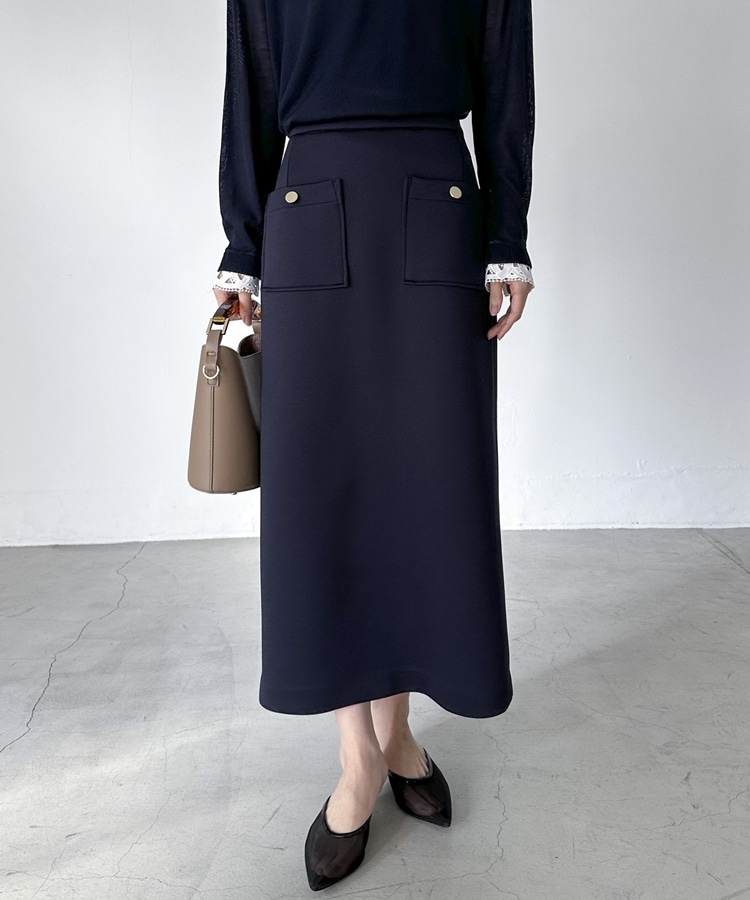 カルゼダンボールタイトスカート(38 NAVY): スカート｜PMbox P&M