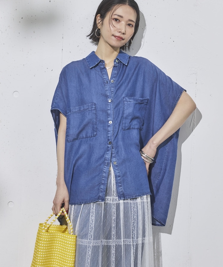 ソフトデニムフレンチシャツ(38 SAX): トップス｜PMbox P&M OFFICIAL