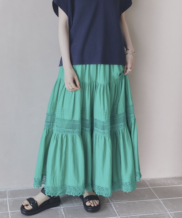レースティアードスカート(F GREEN): スカート｜PMbox P&M OFFICIAL