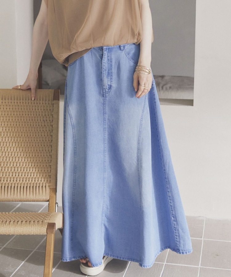 ソフトデニムフレアスカート(36 BLUE): スカート｜PMbox P&M OFFICIAL