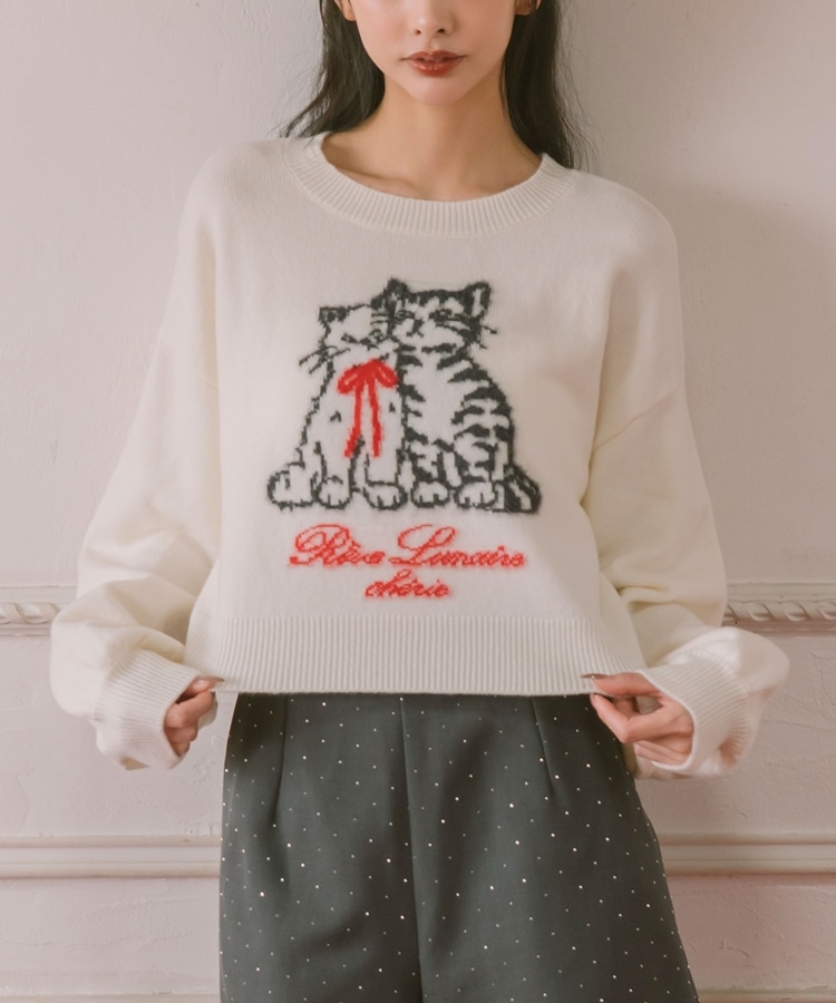 ネコJQニットプルオーバー(M IVORY): トップス｜PMbox P&M OFFICIAL