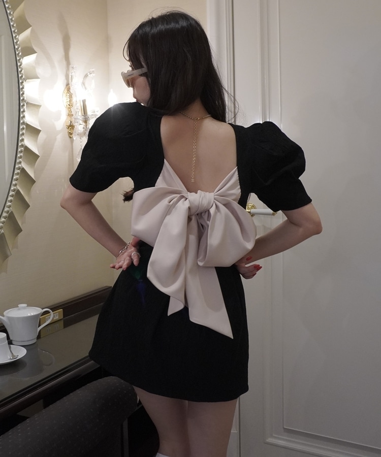 アメルジュ amerge ribbon JQ side cut onepiece