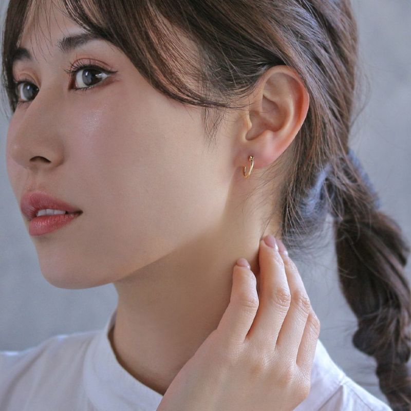 ピアス メタル シンプル 1.2cm 18金 K18 フープピアス – OSEWAYA