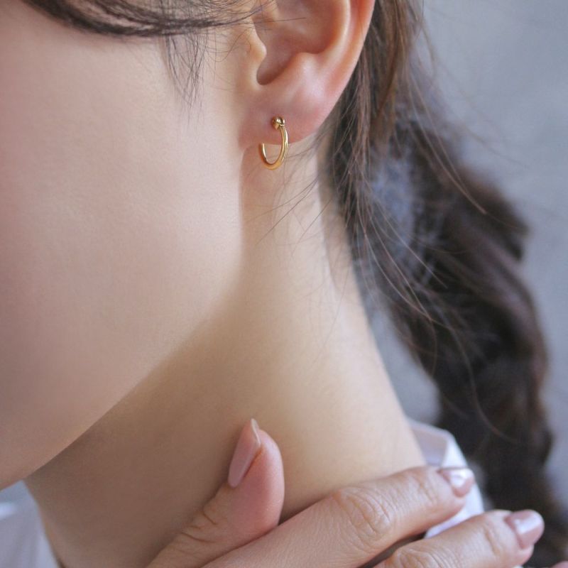 ピアス メタル シンプル 1.2cm 18金 K18 フープピアス – OSEWAYA