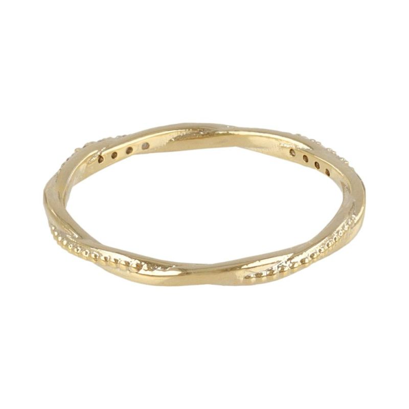 リング ニッケルフリー キュービックジルコニア ミル ツイスト 3号 5号