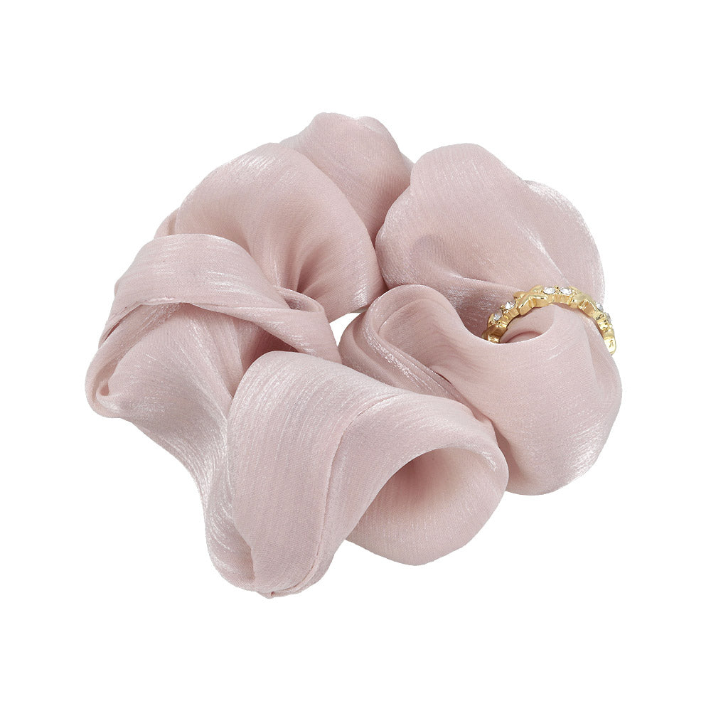 シュシュ シマー メタル クロス ストーン リング カラー ヘアゴム