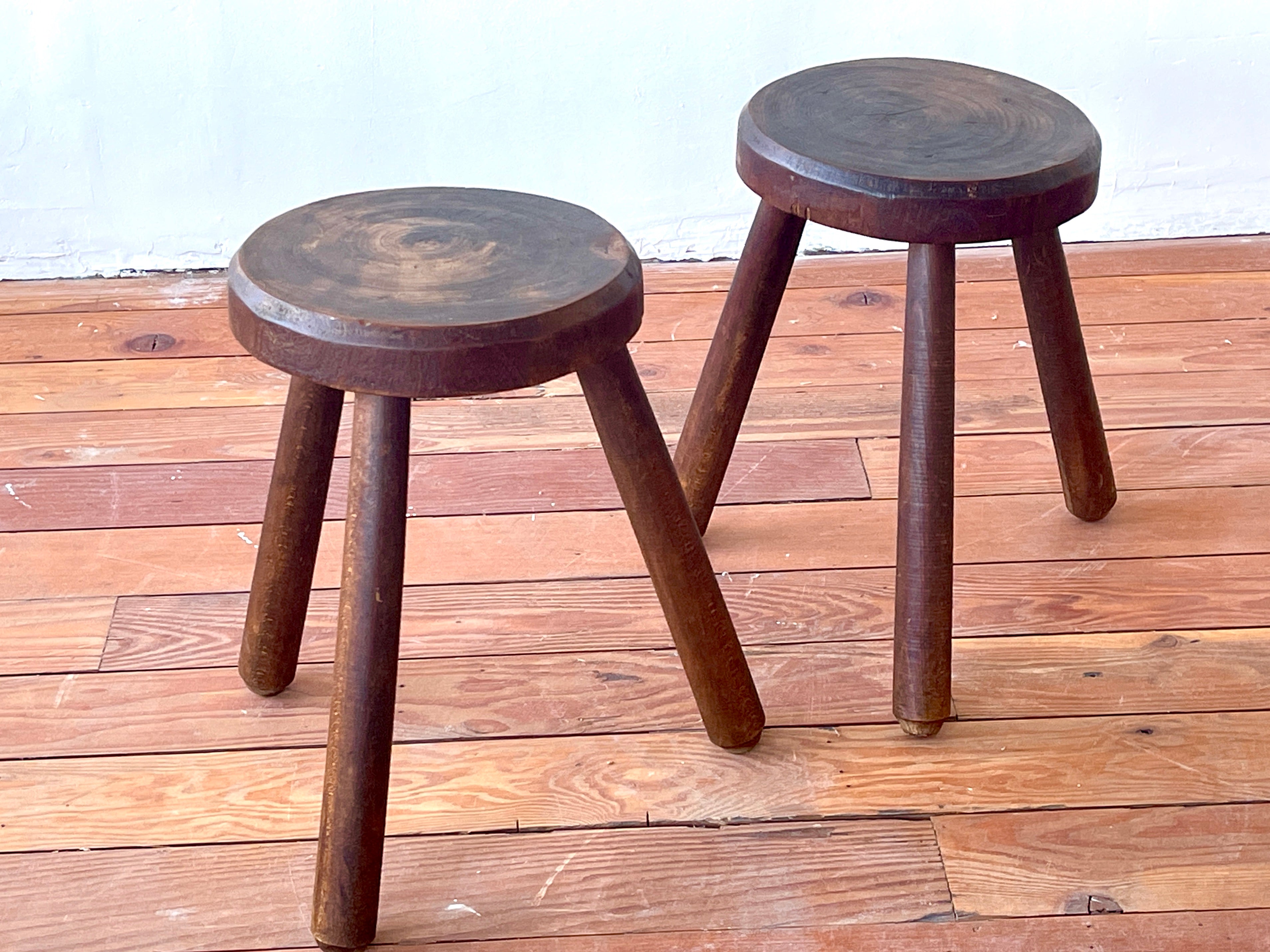 French Tripod Stool - Orange Furniture Los Angeles