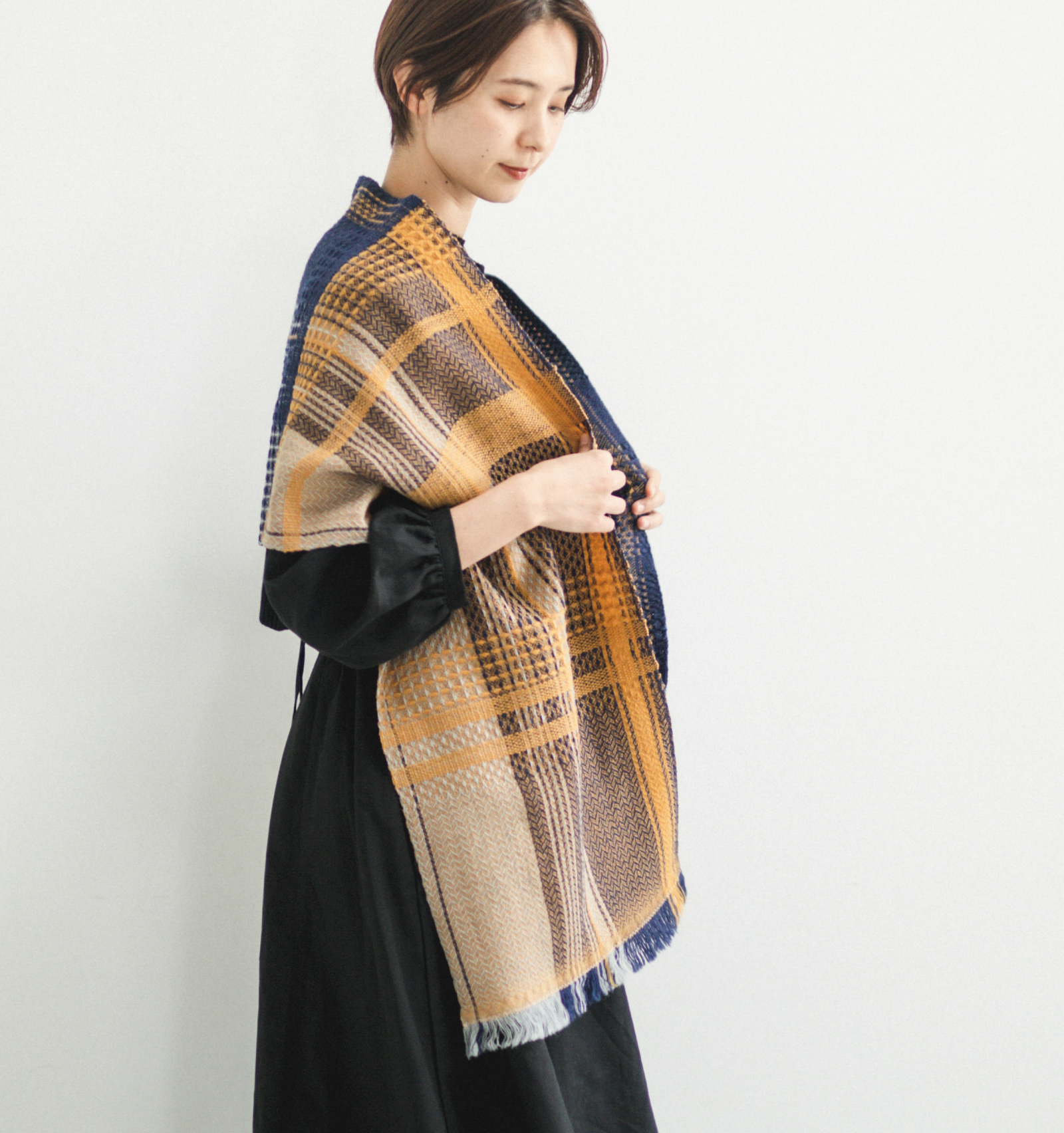 ウール かわり織りマフラー マスタード | 【公式】工房織座オンライン