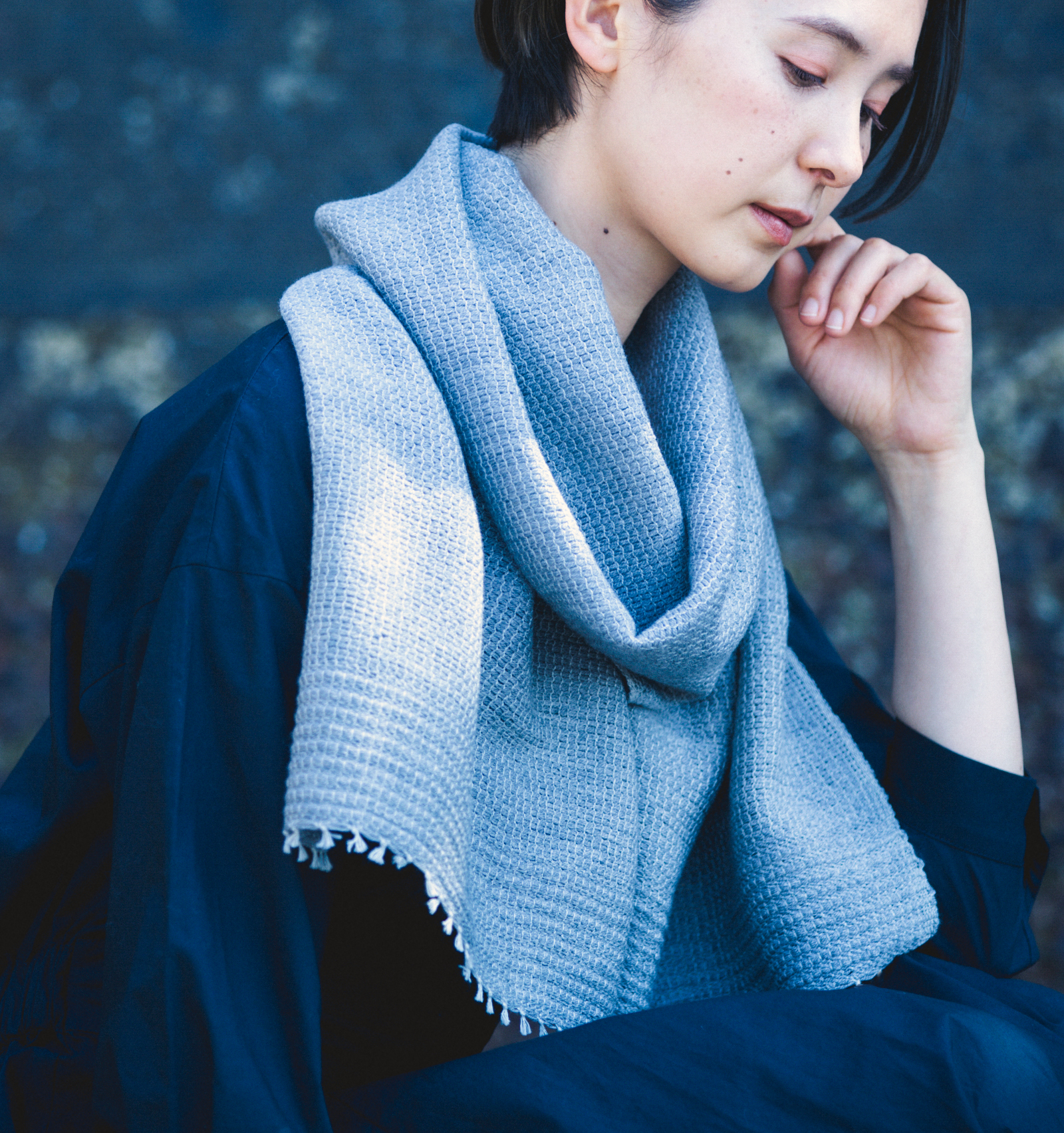 MOJIRIウールマフラー グレー | 【公式】工房織座オンラインショップ