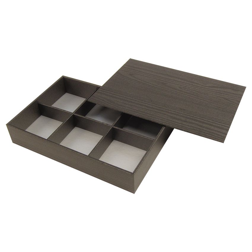 発泡製折箱共蓋付 黒久松 カップ(懐石88角)6ケ用の容器・商品ページ