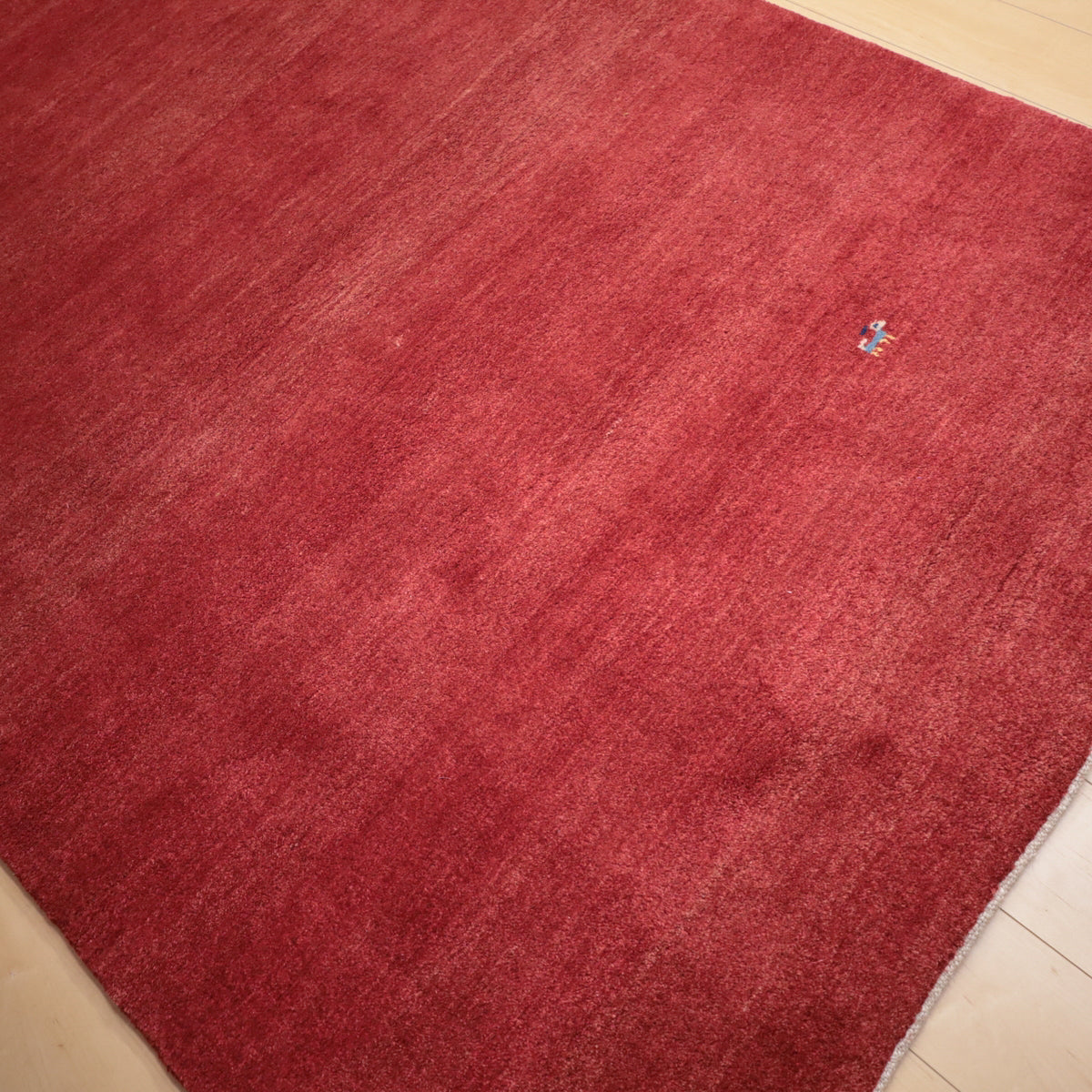 ゾランヴァリ,ギャッベ,210×152cm｜ペルシャ手織りラグ,無地レッド