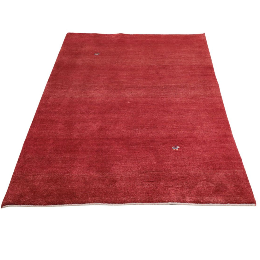 ゾランヴァリ,ギャッベ,212×150cm｜ペルシャ手織りラグ,無地レッド