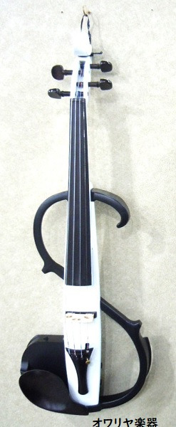 調整付き】サイレントバイオリン ホワイト色 エレキバイオリン