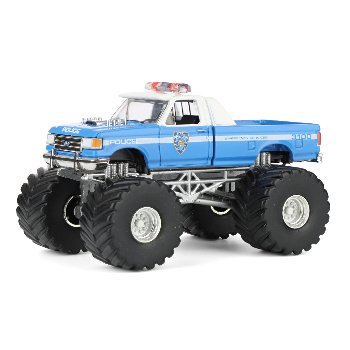 1/64 1990 Ford F-350, NYPD, Kings of Crunch x Hot Pursuit Special