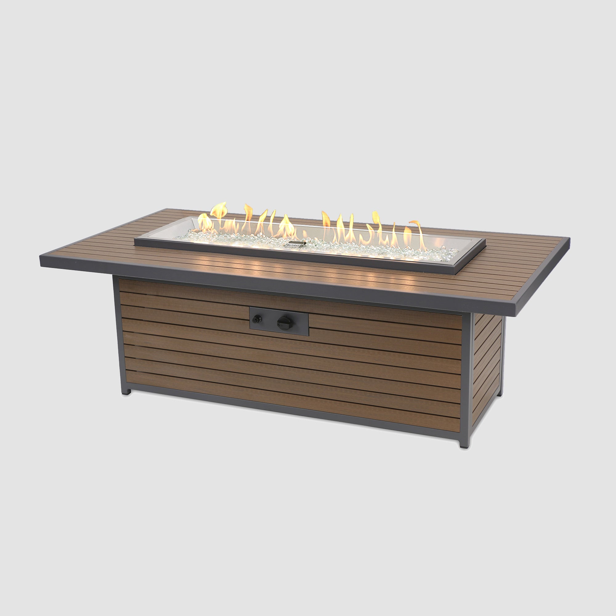Kenwood and Brooks Linear Chat Height Gas Fire Pit Table – Outdoor