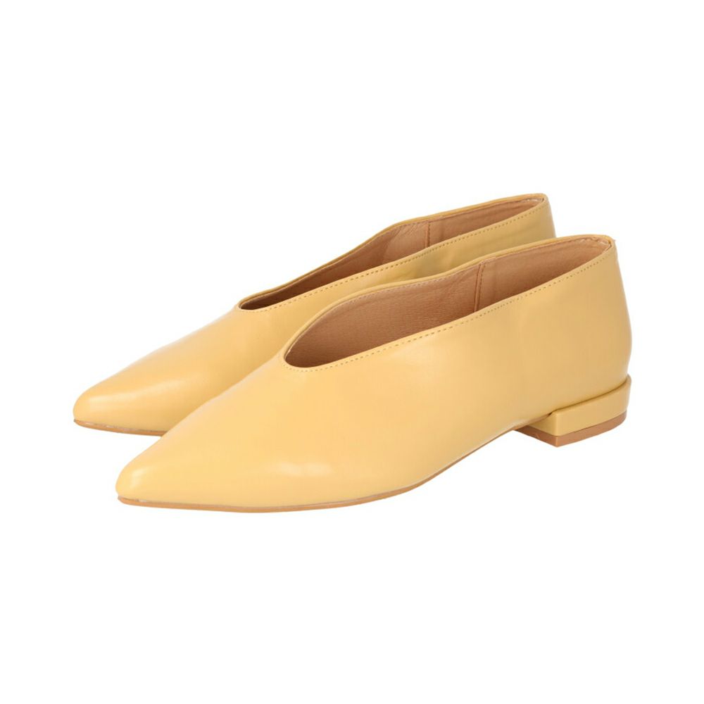 menue (メヌエ) ポインテッドトゥ 変形ローヒールパンプス 送料無料