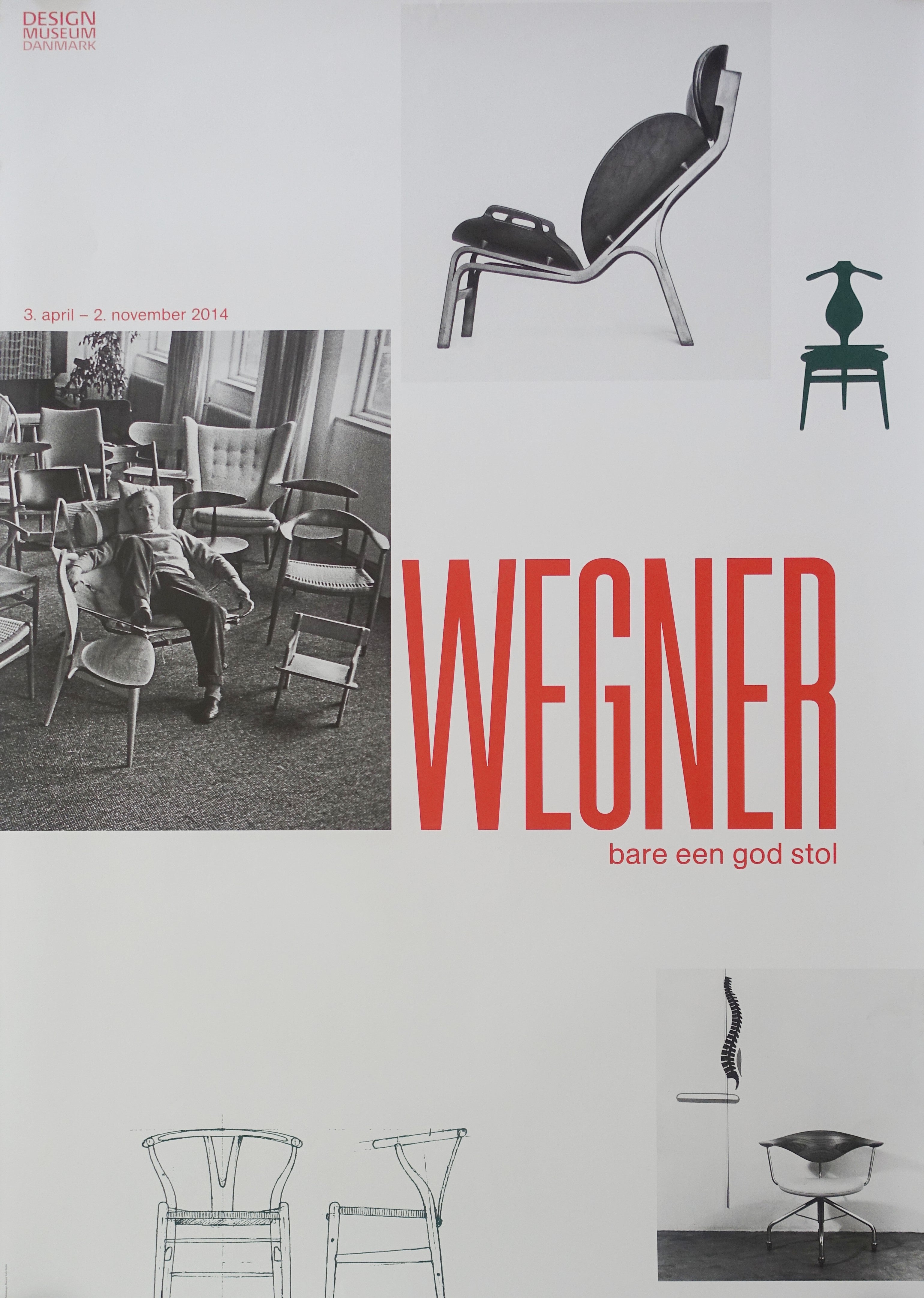 2014 Wegner Exhibition Poster Design Museum Denmark - Original