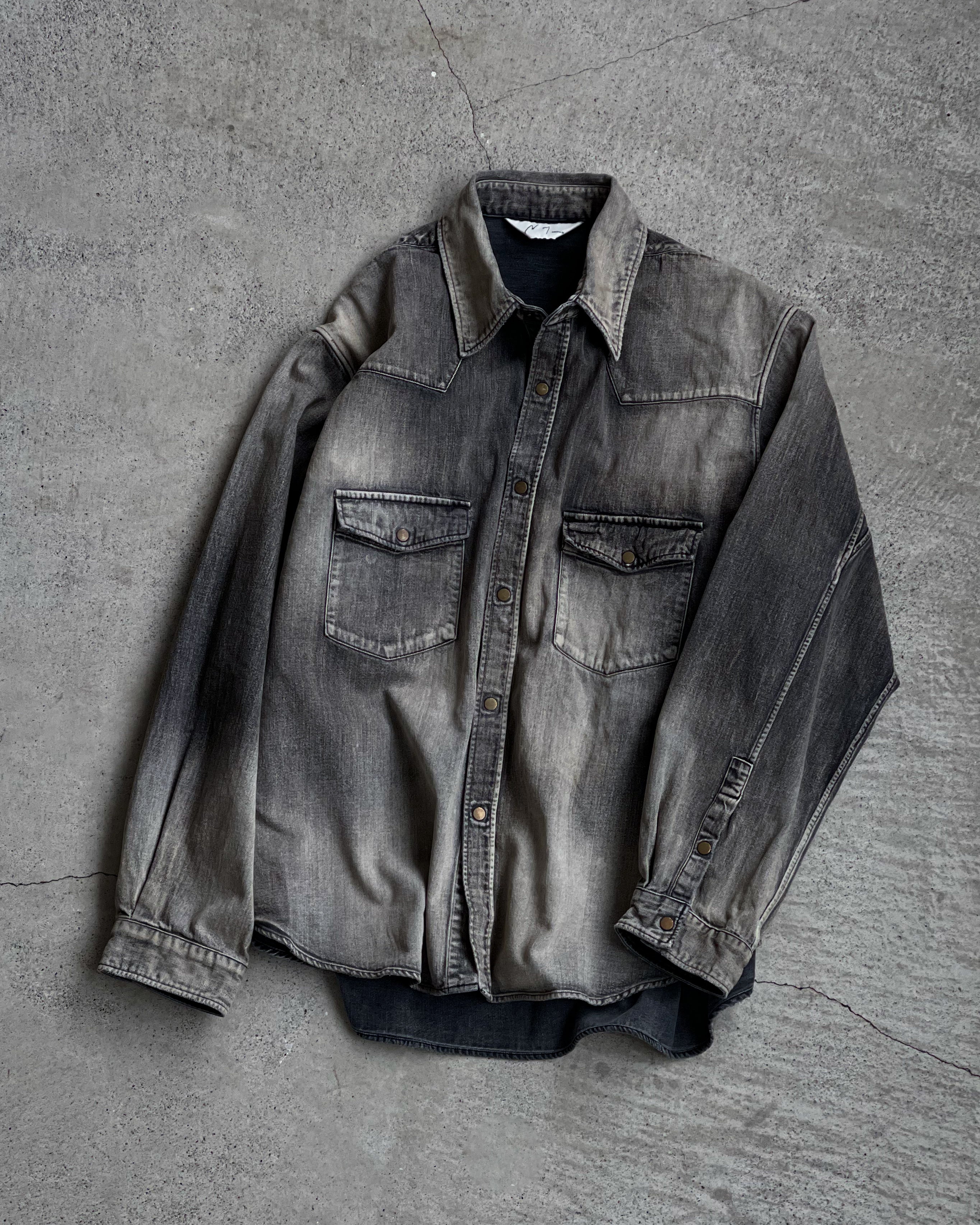 ANCELLM】DENIM WESTERN SHIRT - BLACK