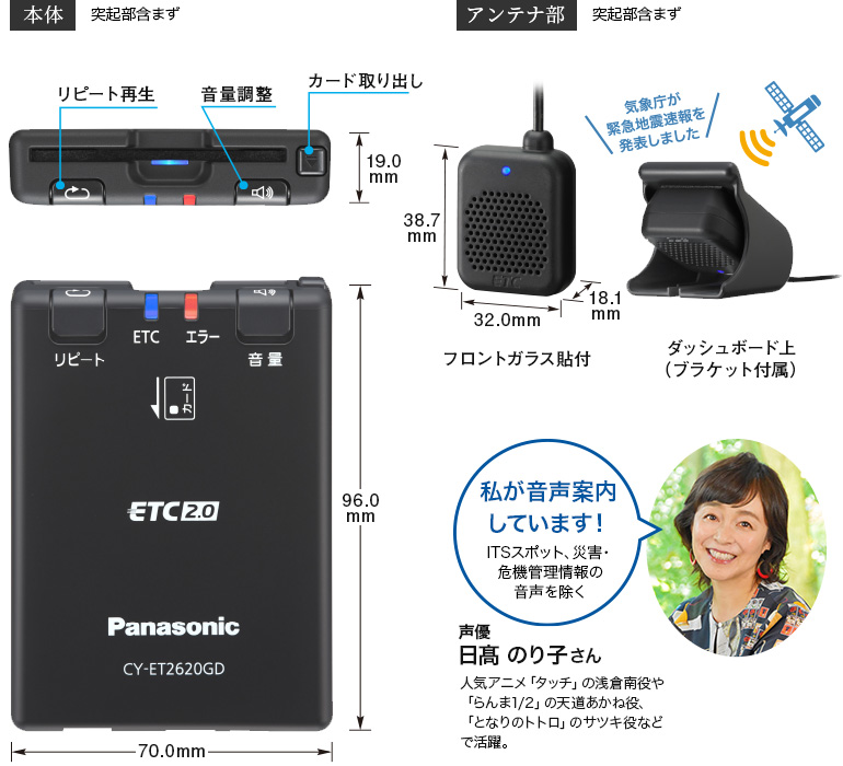 CY-ET2620GD [アンテナ分離型 ETC2.0車載器] | Panasonic