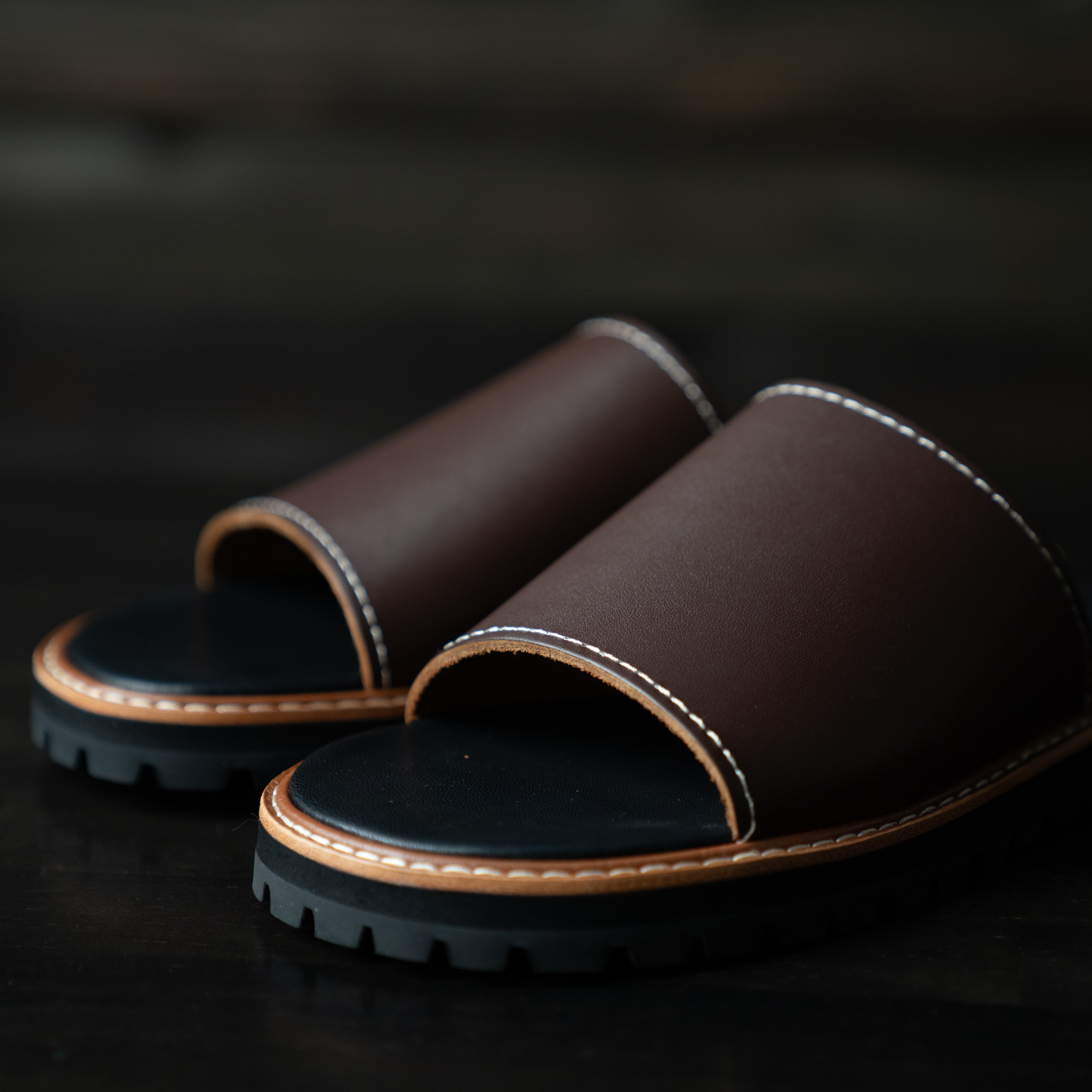 Leather shower sandals – Pablo vinci