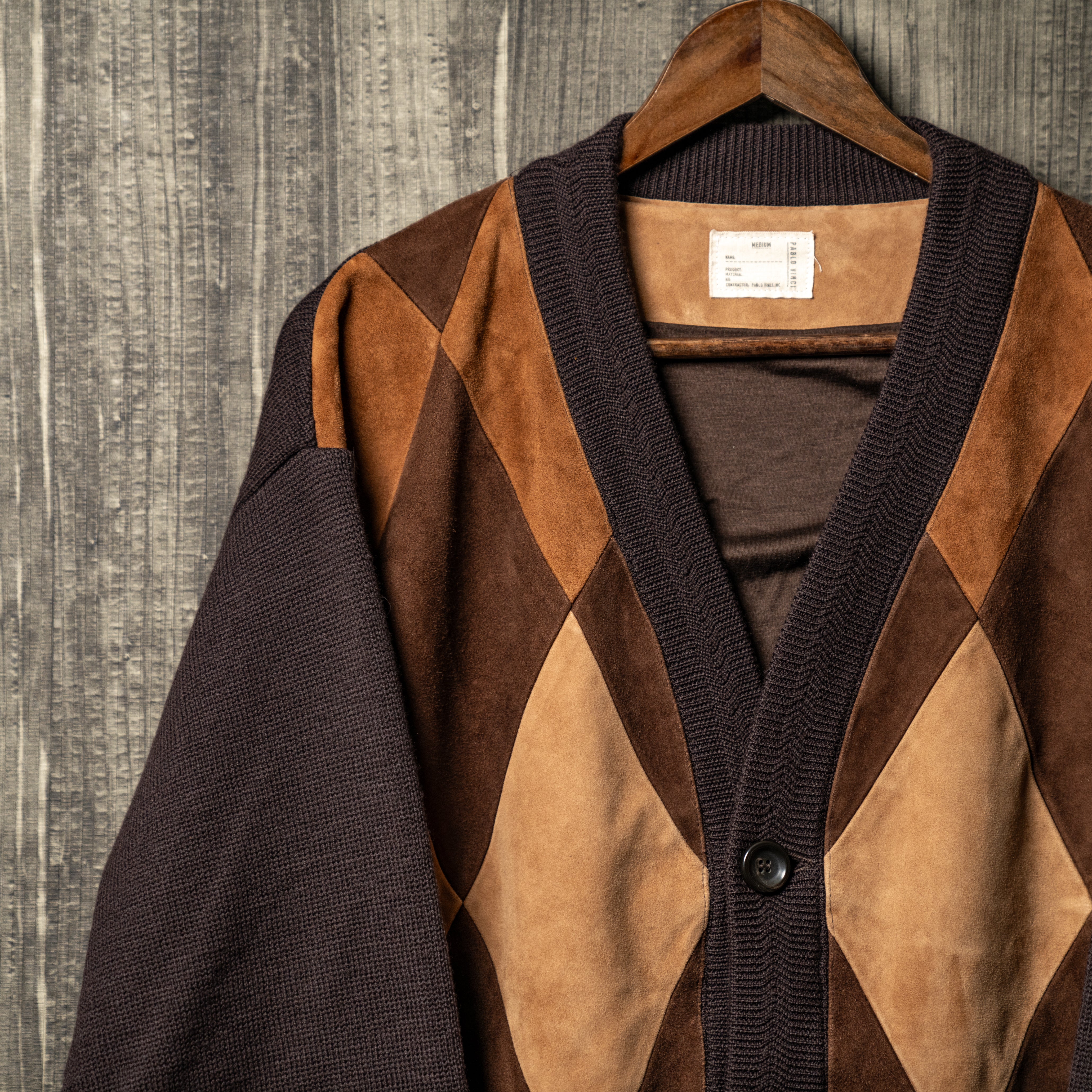 Leather patch cardigan – Pablo vinci