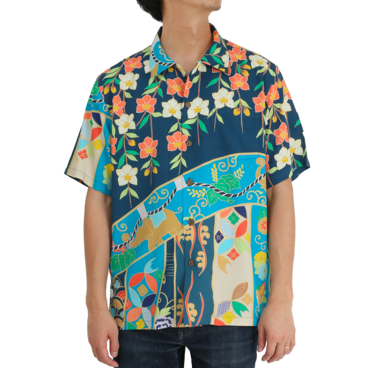 RRL レーヨンシャツ半袖M アロハシャツカウボーイプリント