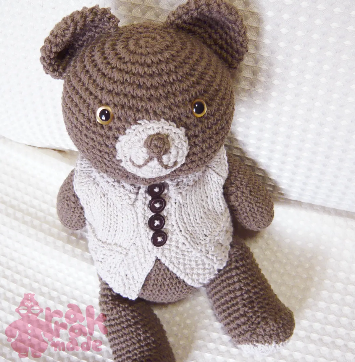 大きめのクマさんのあみぐるみ | rarakmade