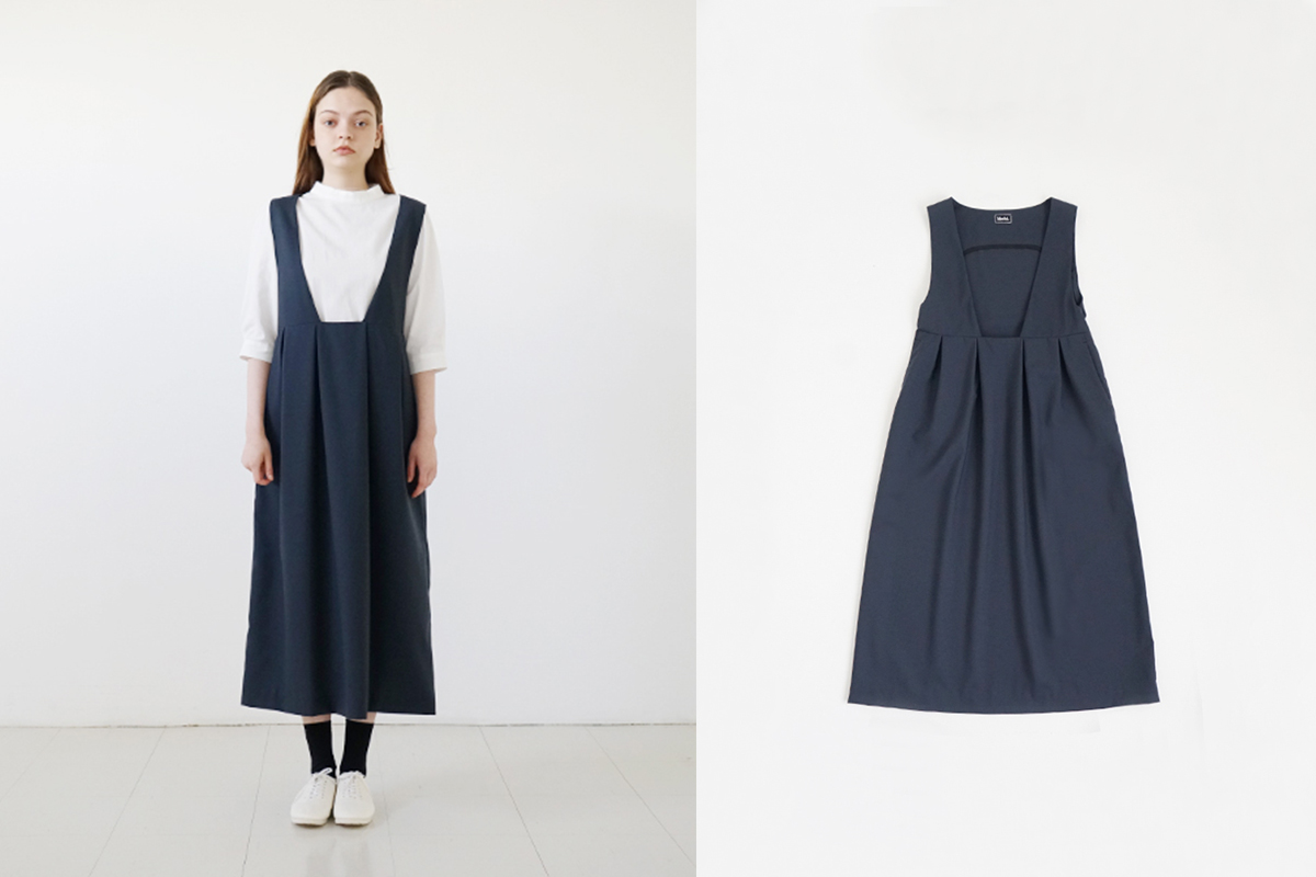 Mochi モチ jumper tuck skirt [ms23-op-03/deep blue] ジャンプ
