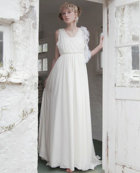 Palm wedding order made hoshiシルクシフォンカシュクールドレス