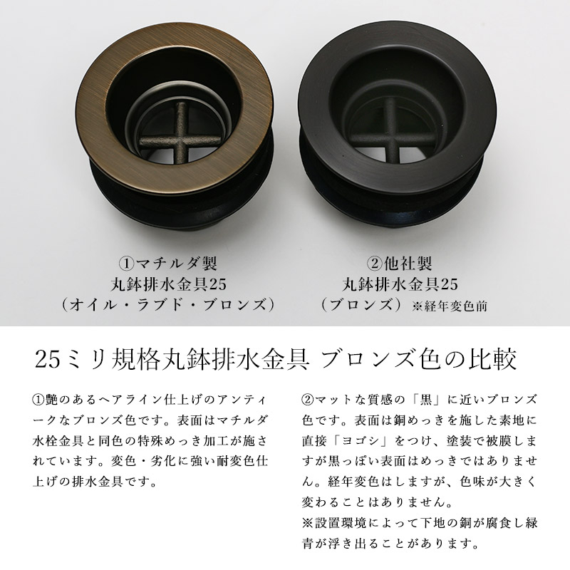 MADR-ORB25 Matilda（マチルダ） 丸鉢排水金具25mm（アフレナシ排水栓