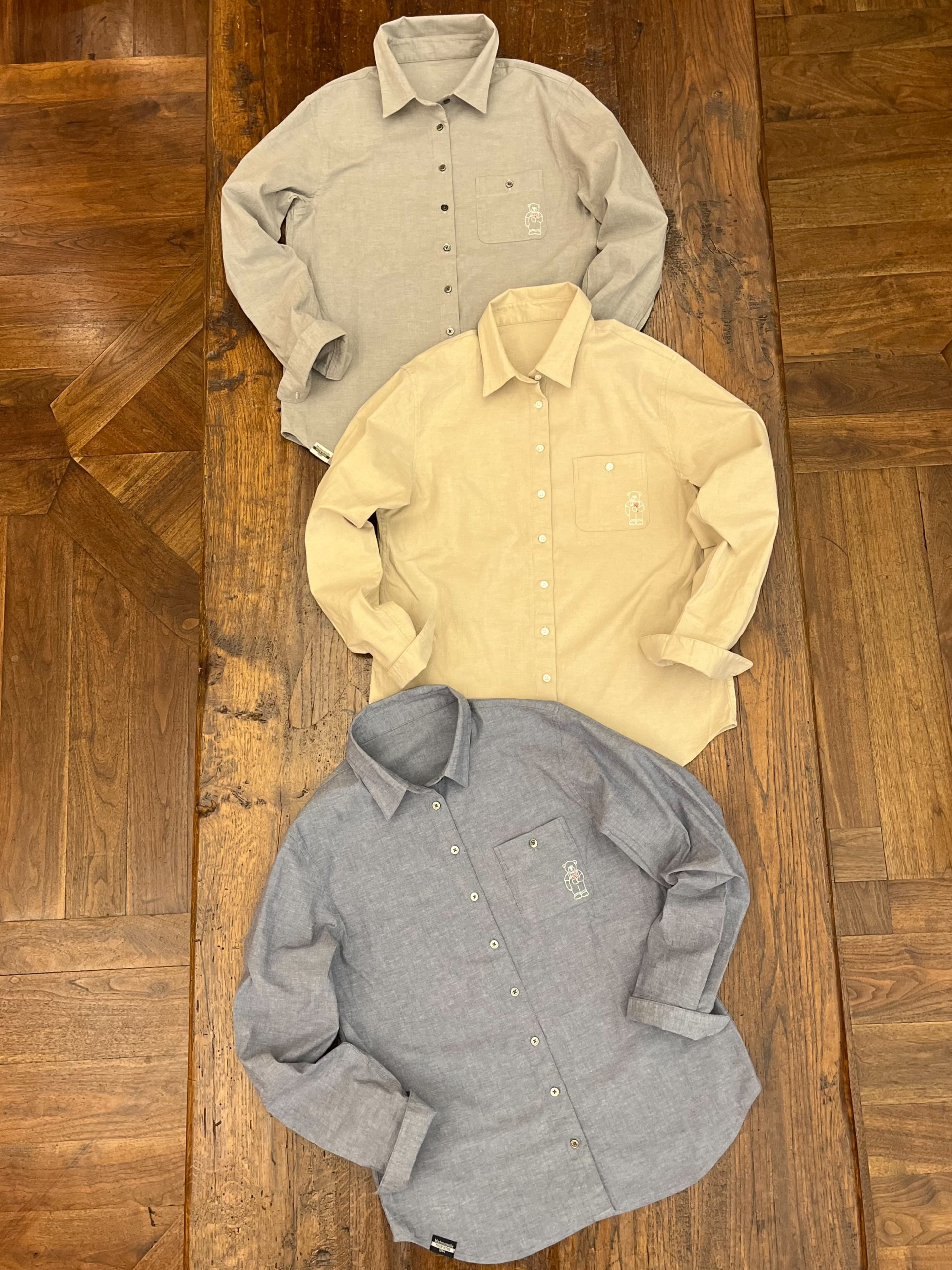 Mademoiselle NON NON『コットンストレッチダンガリーシャツ