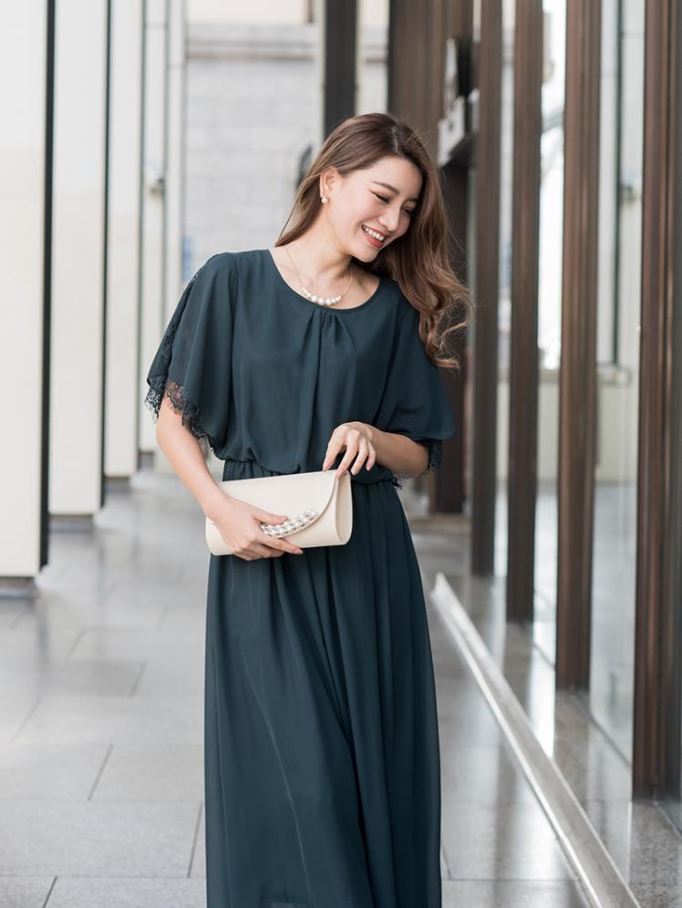 シフォンマキシドレス(グリーン)SR1-296GR-L | パーティドレススタイル
