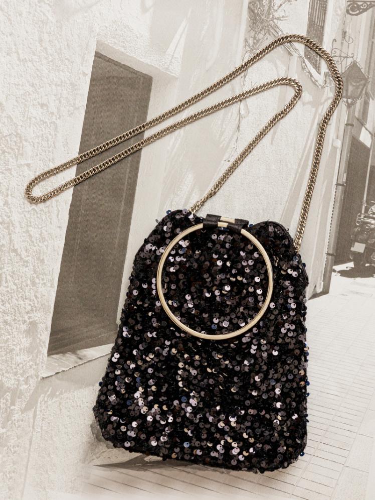 ブルーガールフェザーパーティバッグ