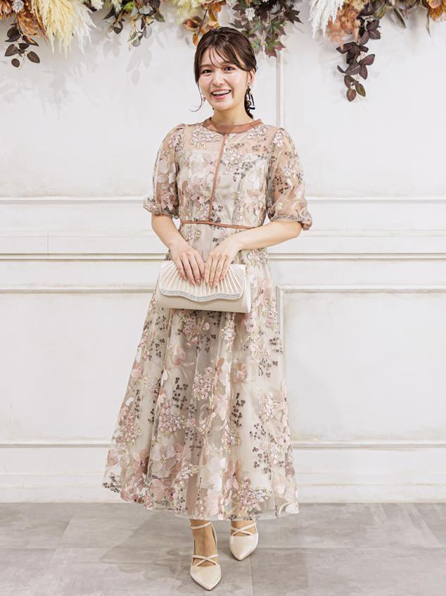 パーティドレスレンタル3点セット(ボレロ・アクセサリー付き