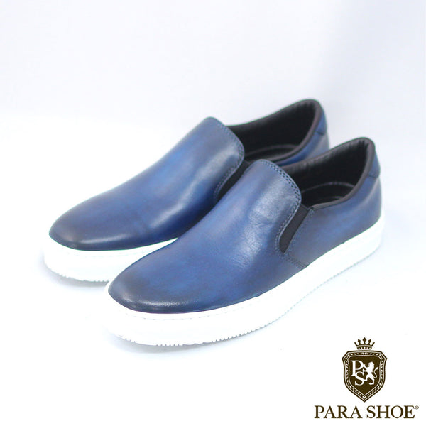 PARASHOE 本革 スリッポン レザースニーカー カジュアルシューズ 手