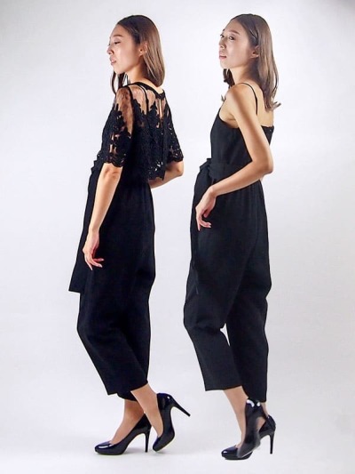 グレースコンチネンタルGRACE CONTINENTALコード刺繍サロペット パンツ