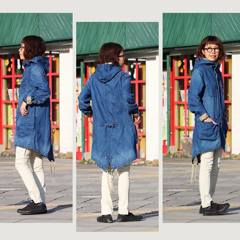 ブルート) BLUETO コート デニムコート モッズコート M-51 モチーフ