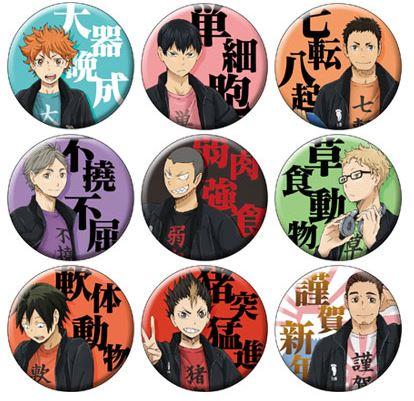 四字熟語 ハイキュー 缶バッジ セット