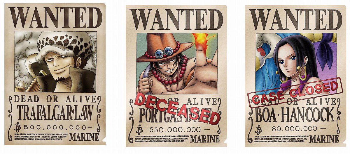 新商品】麦わらストア限定 手配書クリアファイル（全12種） 各350円+税