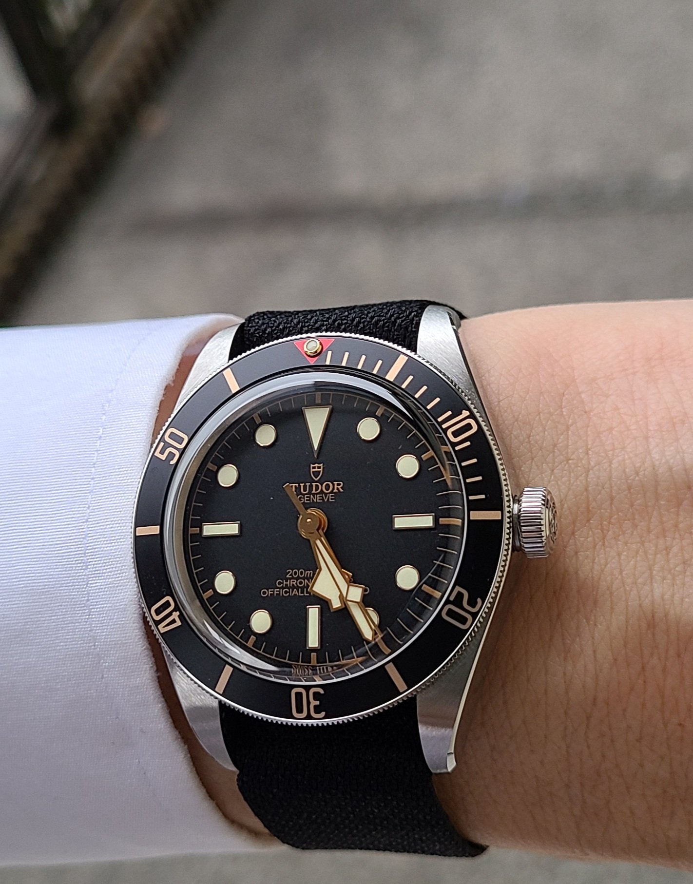 TUDOR ブラックベイ 58 ファブリックベルト 純正チューダー ブラック