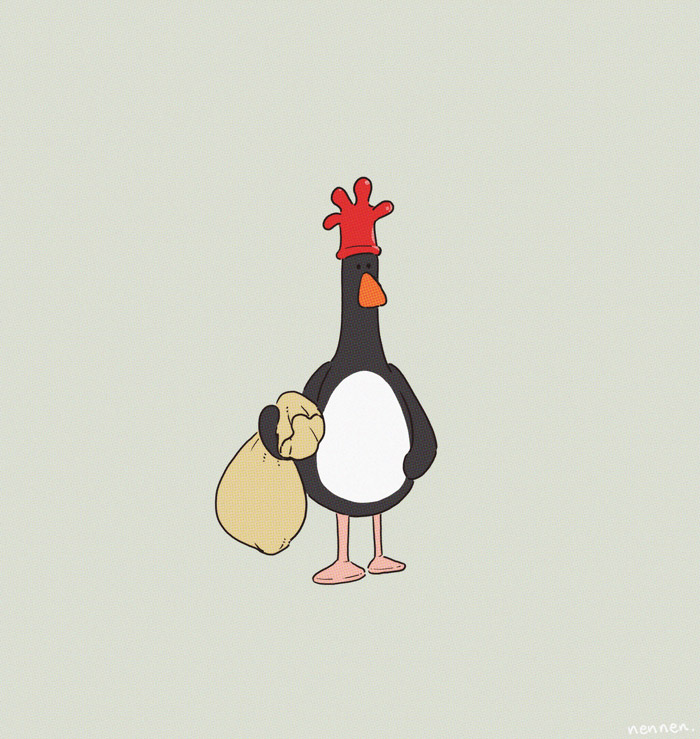 ニワトリに変装するわるいペンギン(マッグロウ) #WallaceandGromit