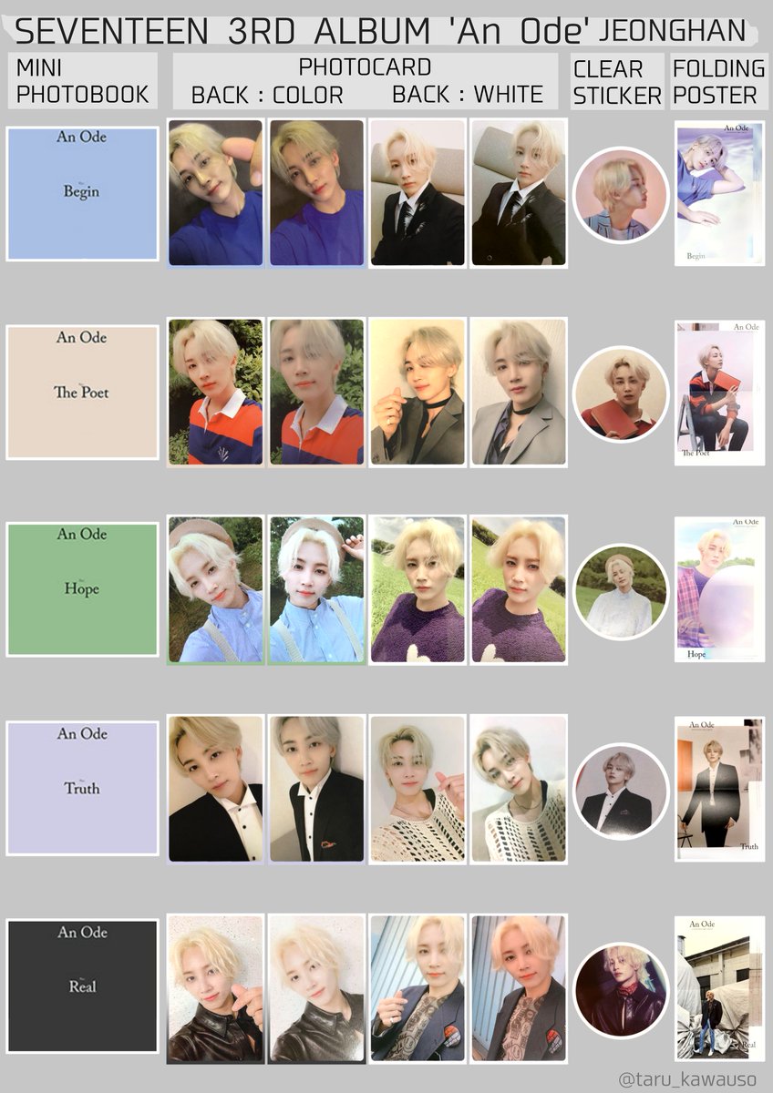 SEVENTEEN セブチ アルバム An Ode ジョンハン トレカ一覧