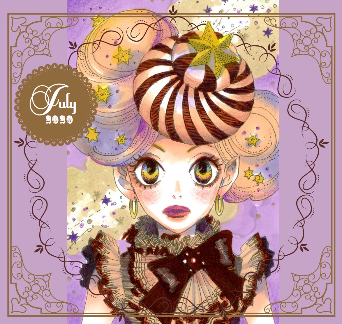 安野モヨコカレンダー 7月のイラストはショコラ💚 #安野モヨコの塗り絵