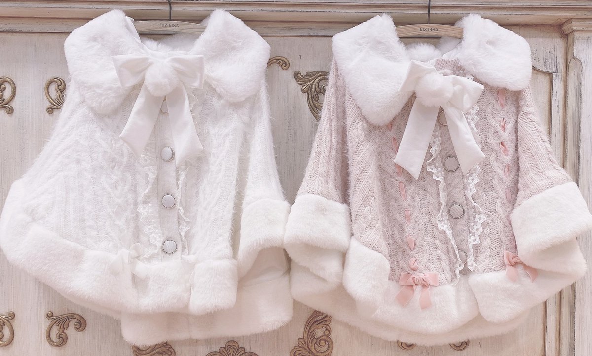 LIZLISAダブルリボンニットファーポンチョホワイト｜Yahoo!フリマ（旧