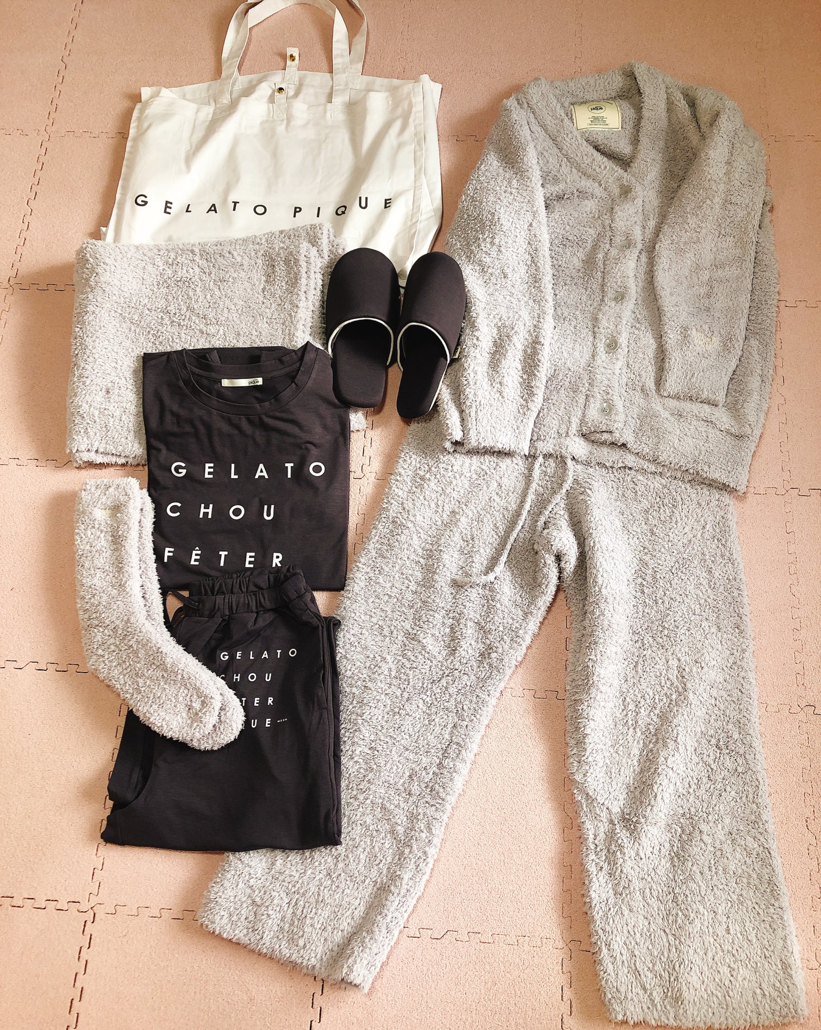 ジェラートピケ 福袋 2022 モコモコ 上下セット 靴下 3点 ジェラピケ