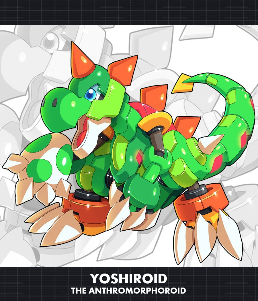 Yoshi and Pikachu as a ZX Pseudoroid. Drawn years ago. #Megaman