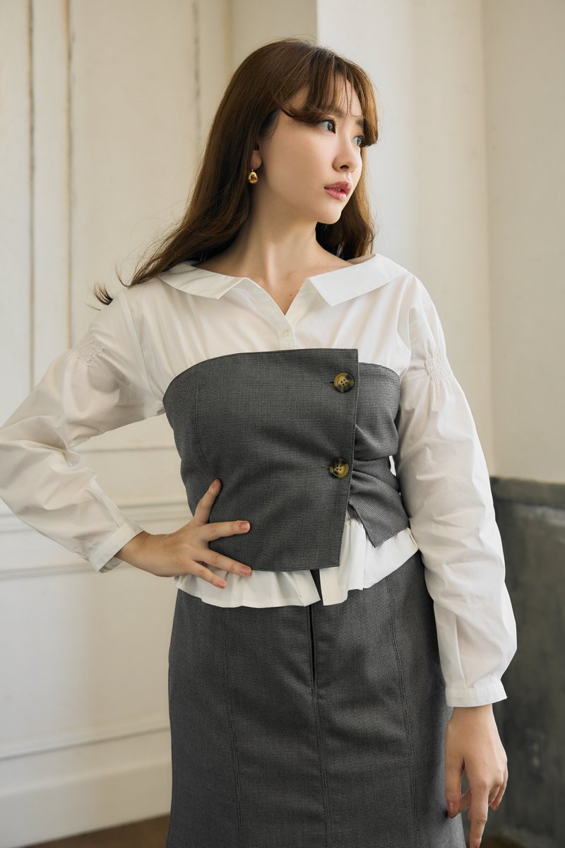 Carette Docking Shirt Dress// 秋一番に着たい、シャツとビスチェが
