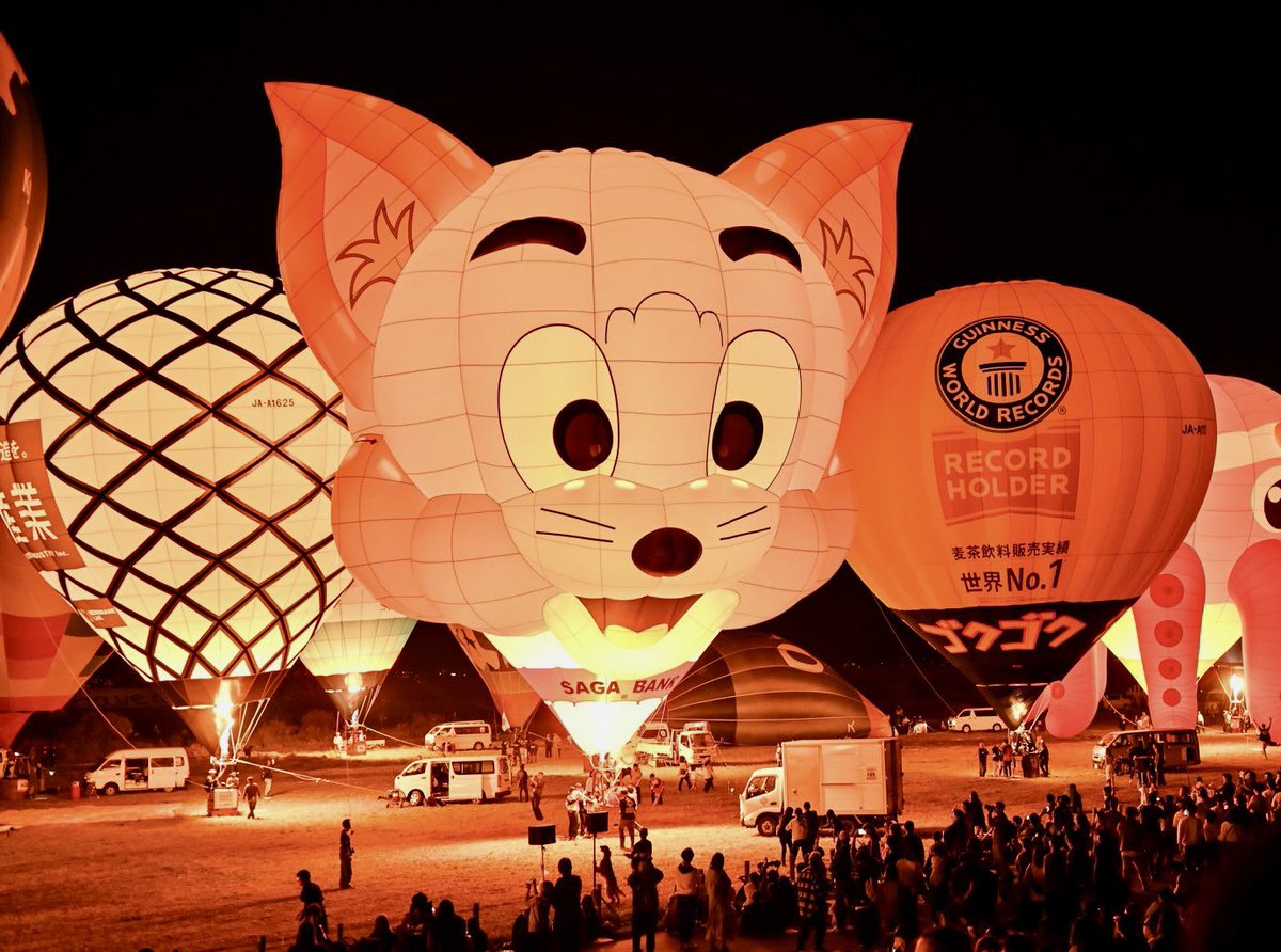 トムジェリ が大空へ💭 #トムとジェリー の気球が #佐賀