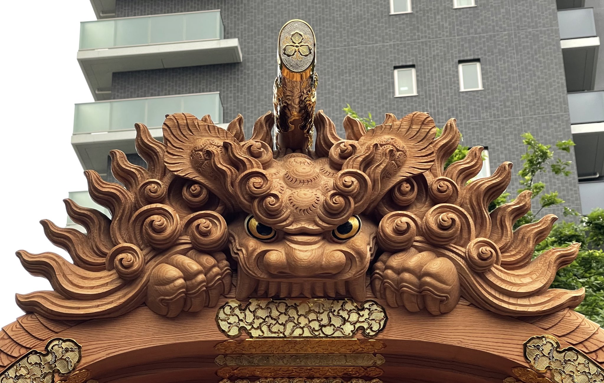 カズシ【木彫 獅噛】だんじり 魔除け 社寺彫刻 宮彫り 悪疫を噛み砕く