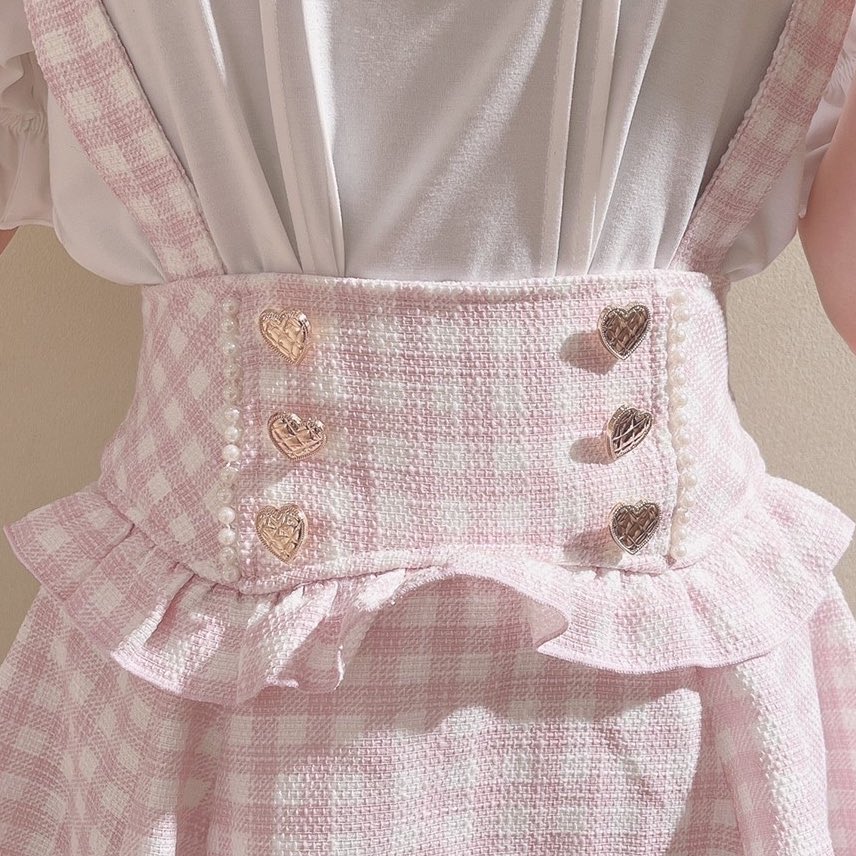 近鉄パッセ店🎀 #ギンガムツイードサスペンダー付きスカパン ギンガム